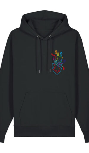 Color Heart Μπλούζα Φούτερ με κουκούλα