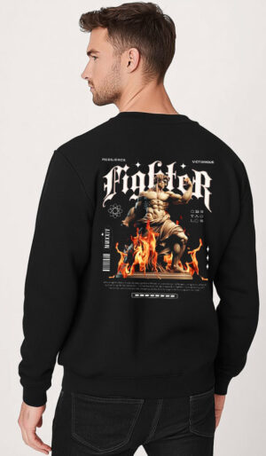 Fighter φουτερ μπλούζα χωρίς κουκούλα